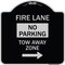 Signmission Fire Lane Tow-Away Zone W/ Right Arrow Heavy-Gauge Aluminum Sign, 18" x 18", BS-1818-23977 A-DES-BS-1818-23977 - alternate 1